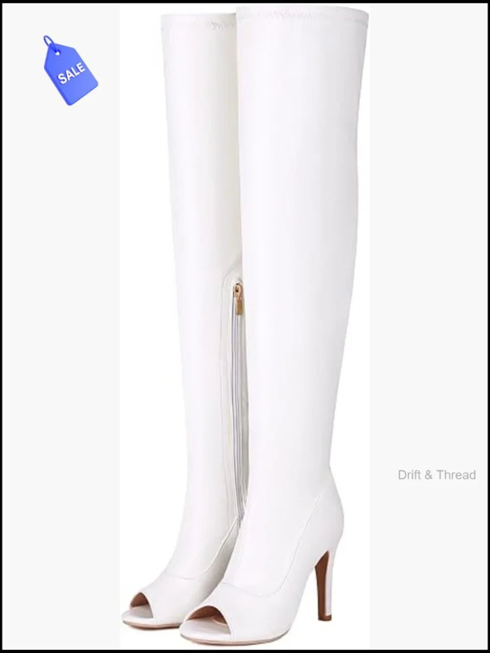 Sexy Peep Toe Over The Knee Boots Stiletto High Heels Thigh High Boots Side Zip